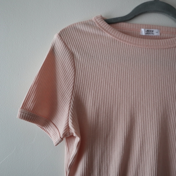 NWT Pink Ribbed Crop Top T-Shirt - Ardene - Picture 2 of 6